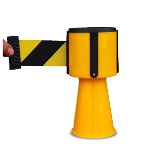 Cinta separadora retráctil para conos 3mts - color negro/amarillo