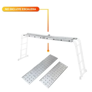 Plataforma para escalera aluminio multiuso 4.6mts
