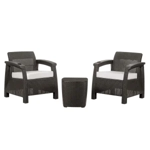 Juego de terraza estilo Ferrara | color café oscuro - MQ