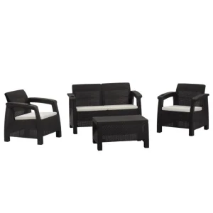 Juego de terraza estilo Ferrara | Modelo Comfort | color café oscuro - MQ