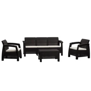 Juego de terraza estilo Ferrara | Modelo Elegance | color café oscuro - MQ