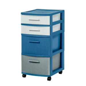 Cajonera | Modelo Space | 4 niveles | color azul/blanco - MQ