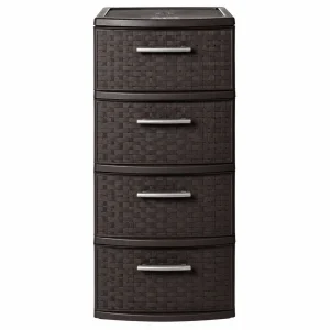 Cajonera | Modelo Infinity | 4 niveles | color café oscuro - MQ
