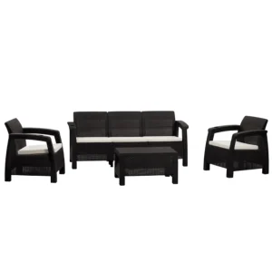 Juego de terraza estilo Ferrara | Modelo Elegance | color café oscuro - MQ