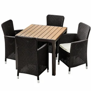 Comedor con 4 puestos | Modelo Capri | color café oscuro - MQ