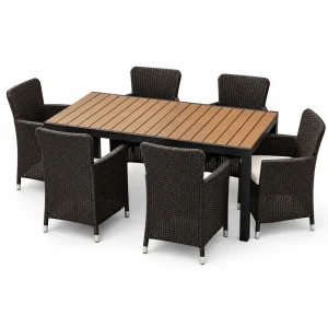 Comedor con 6 puestos | Modelo Capri | color café oscuro - MQ
