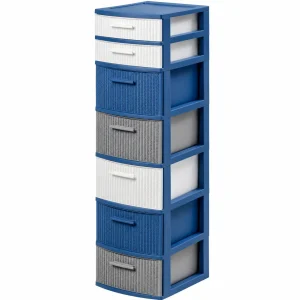 Cajonera | Modelo Space | 7 niveles | color azul/blanco - MQ