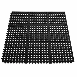 Piso drenaje con unión orificio | 90*90cm*12mm | color negro