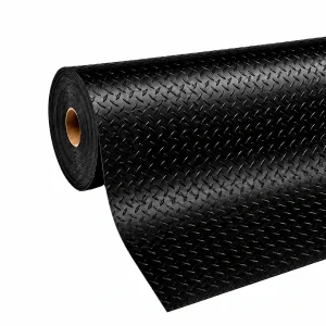Piso de goma antideslizante en rollo | Tipo diamantado | color negro | 3mm*1.2*20mts
