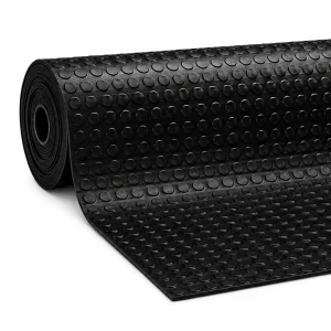 Piso de goma antideslizante en rollo | Tipo estoperol | color negro | 3mm*1.5*20mts