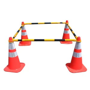 Barra expandible para unión de conos de 210cm - Amarillo/Negro