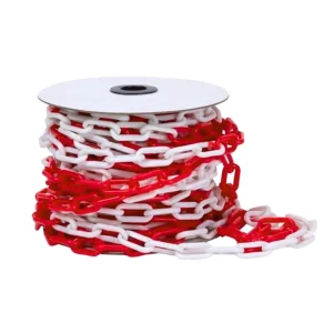 Cadena plástico | 25mt*8mm | color rojo/blanco