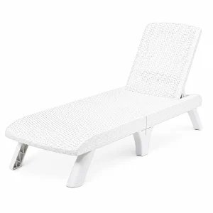 Reposera/ Cama soleadora | Modelo Capri | Plegable | color Blanca - MQ