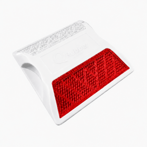 Tacha vial | 10*10*2cm | con doble reflectivo | Color Blanco / Rojo