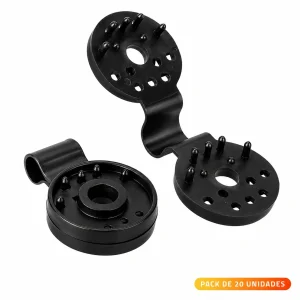 Set de 20 clips de PVC para malla Raschel color negro