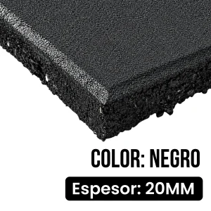 Loseta de caucho | 50*50cm*20mm | Color: Negro