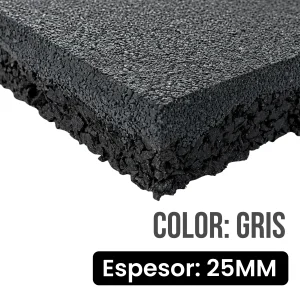 Loseta de caucho | 50*50cm*25mm | Color: Gris