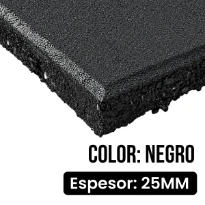 Loseta de caucho | 50*50cm*25mm | Color: Negro