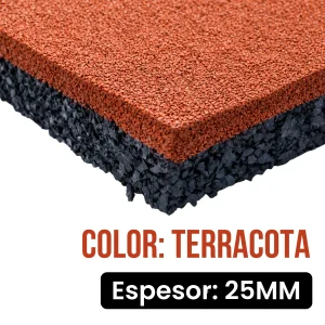 Loseta de caucho | 50*50cm*25mm | Color: Terracota
